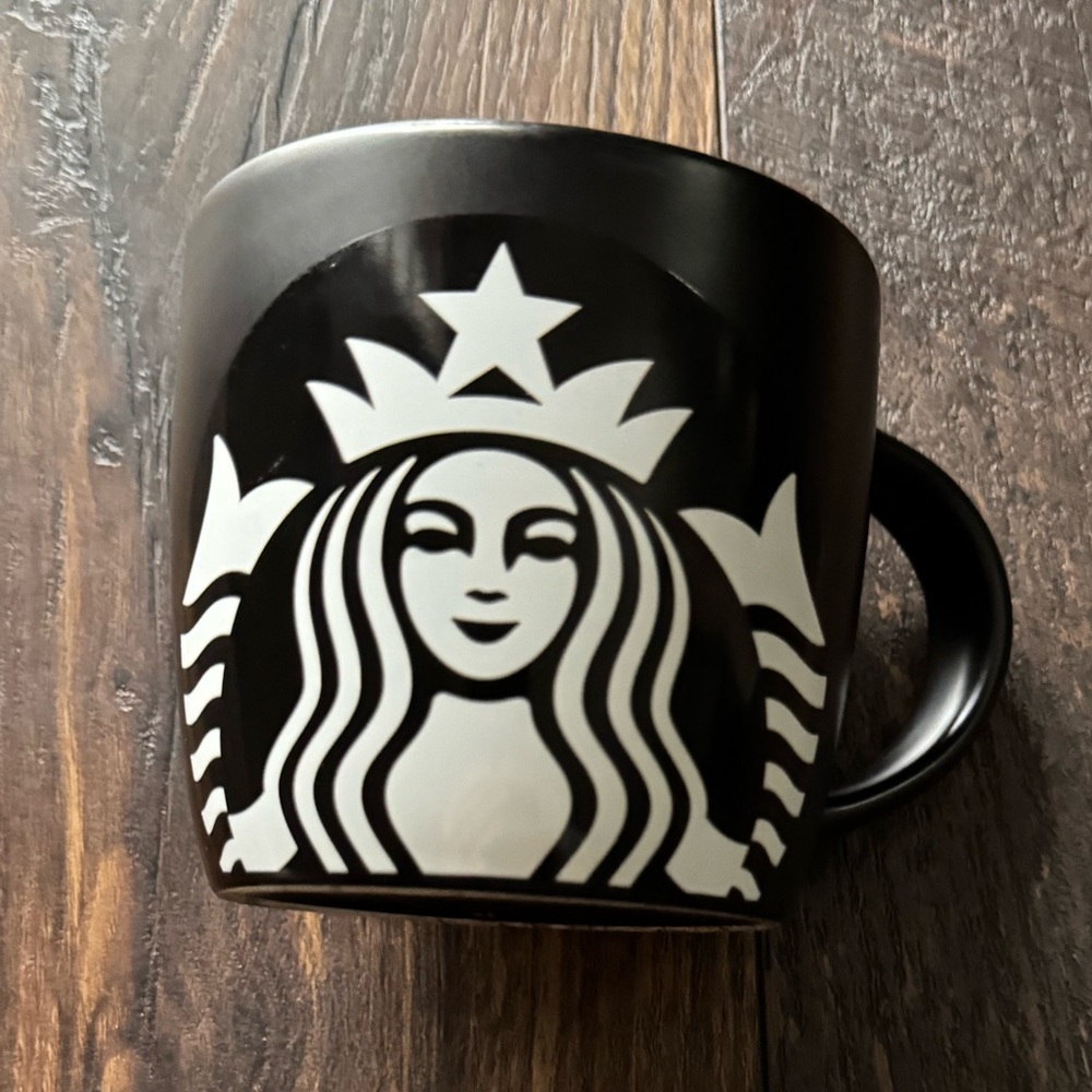 Starbucks Black with White Siren Mermaid Barrel Coffee Cup Mug 2017